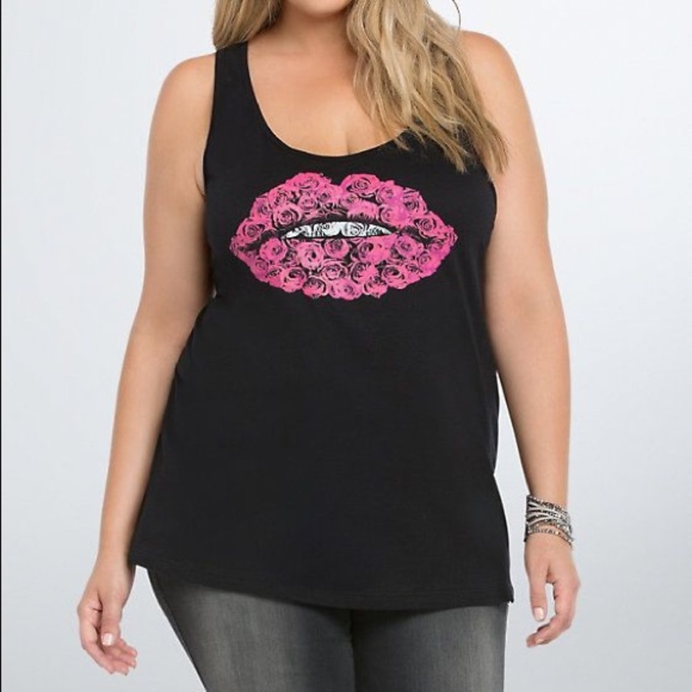 Torrid Lip Print Tank Top Size 5
